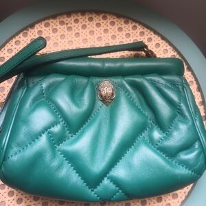 Kurt Geiger Green Quilted Clutch